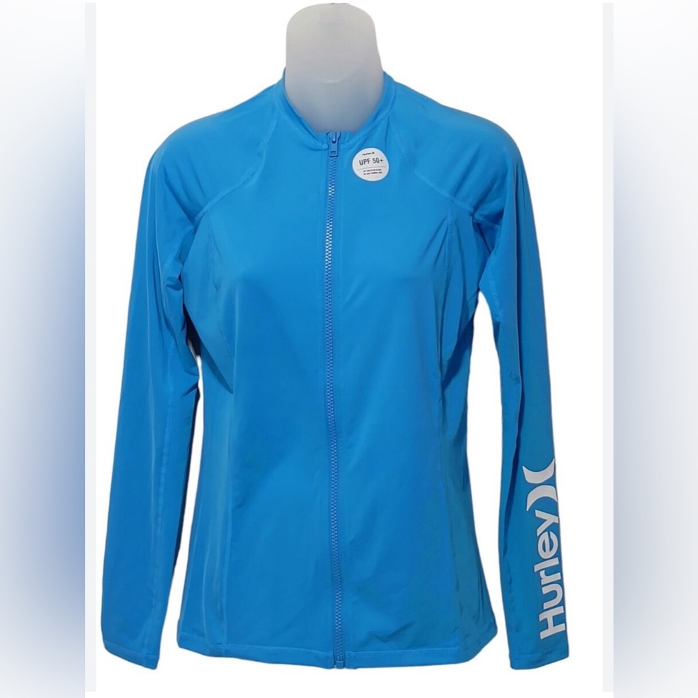 Hurley Women's Standard Rash Guard Top High Tide Blue Size XS  ( Long Sleeve )